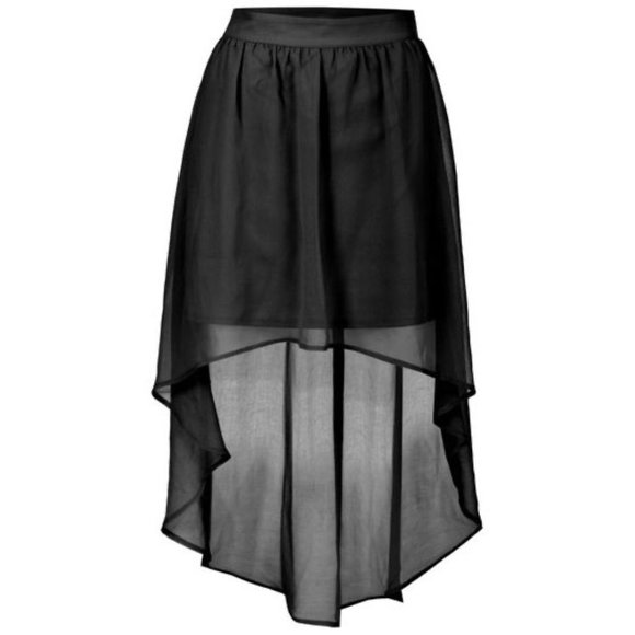 Dynamite Dresses & Skirts - Dynamite Black High Low Chiffon Skirt XS